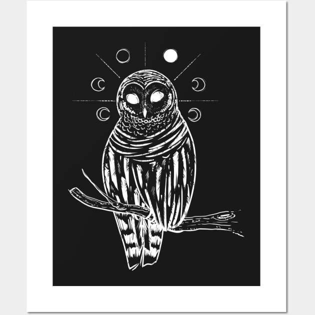 Moon Owl Wall Art by ruhefuchs